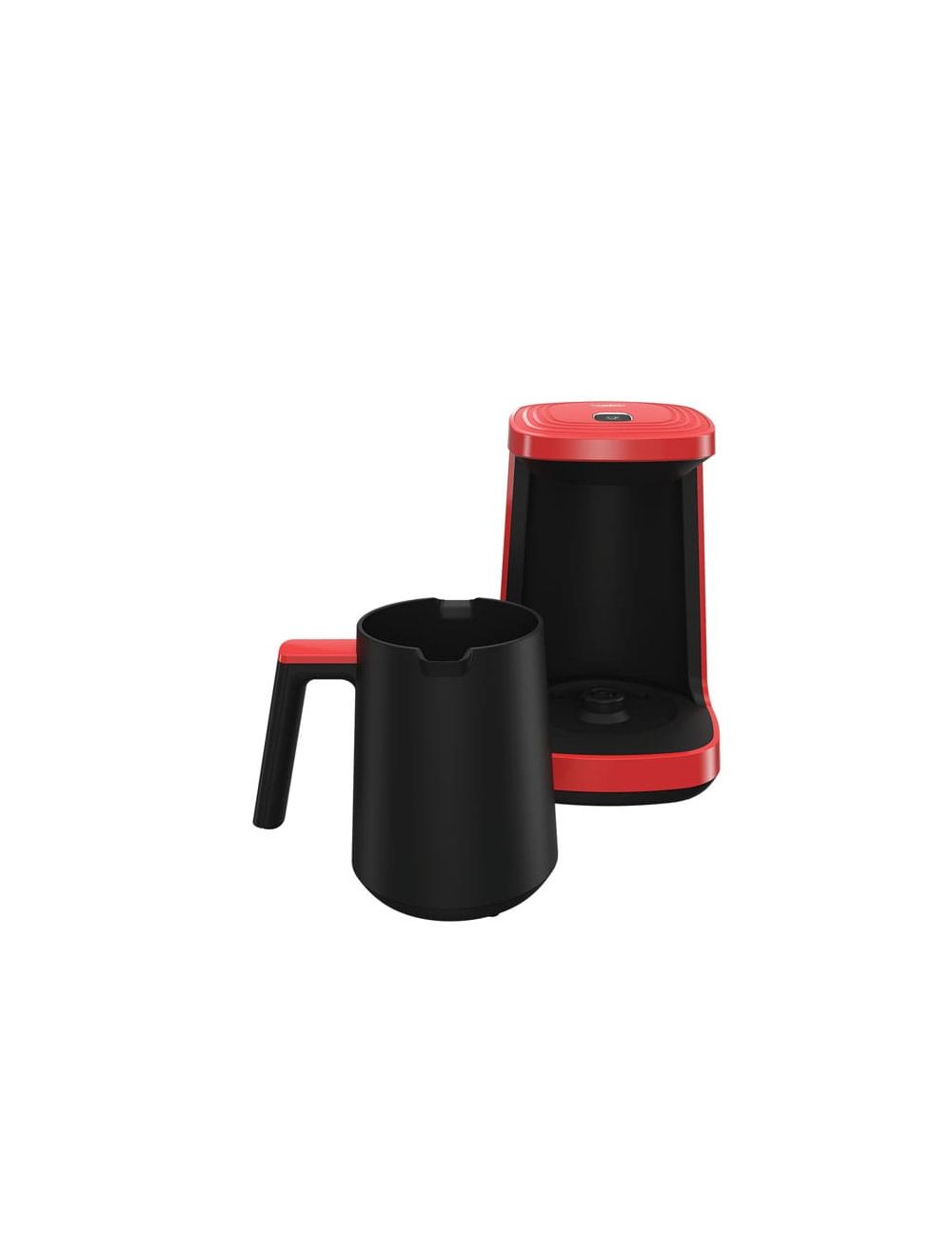 اشترِ بيكو ماكينة قهوة تركية TKM 2940 K بسعة 4 أكواب وقدرة 500 وات، تصميم عصري باللون الأحمر، تحكم بلمسة واحدة، مانع الانسكاب وضمان لمدة عام.