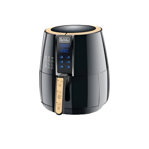 قلاية بلاك اند ديكر قلايه بدون زيت 4 لتر 1500 وات بتقنية الهواء الساخن لتحضير وجبات صحية ومقرمشة بسرعة وسهولة | Black+Decker Air Fryer 4L 1500W Healthy Cooking