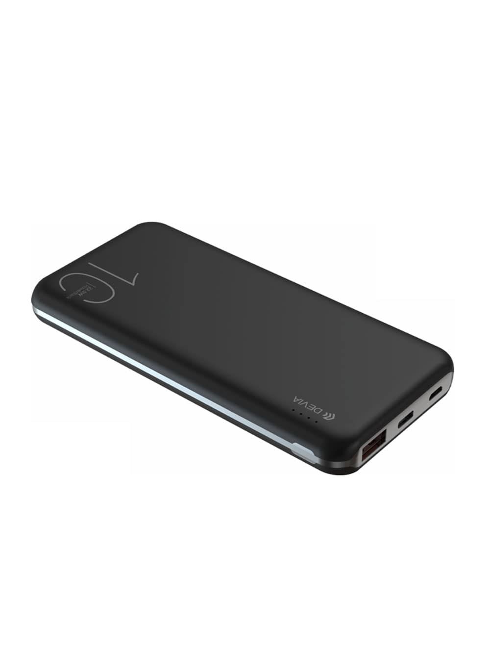 باور بانك ديفيا -أسود- 22.5 وات بسعة 10000 مللي أمبير شحن سريع وآمن | Devia Power Bank Black 22.5W 10000mAh fast and safe charging with 1-year warranty