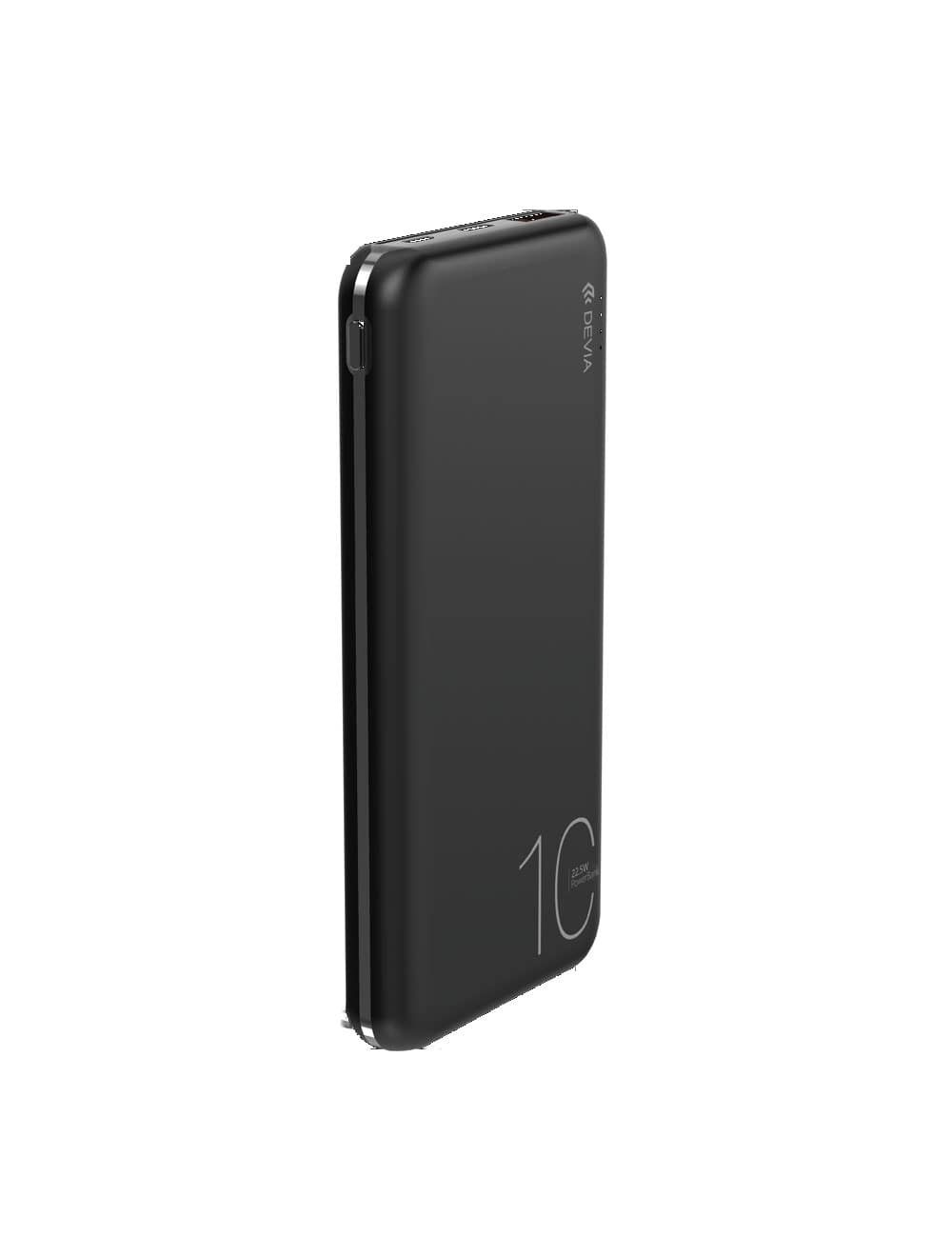 باور بانك ديفيا -أسود- 22.5 وات بسعة 10000 مللي أمبير شحن سريع وآمن | Devia Power Bank Black 22.5W 10000mAh fast and safe charging with 1-year warranty
