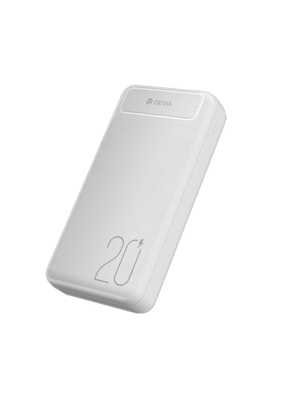 ديفيا Kintone باور بانك -أبيض-سعة 20000 مللي أمبير مع منافذ مزدوجة وضمان سنة | Devia Kintone Power Bank-White 20000mAh with dual ports & 1-year warranty