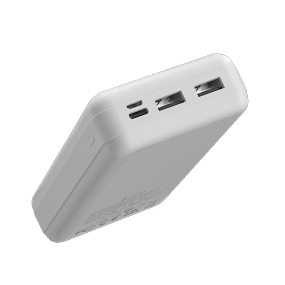 ديفيا Kintone باور بانك -أبيض-سعة 20000 مللي أمبير مع منافذ مزدوجة وضمان سنة | Devia Kintone Power Bank-White 20000mAh with dual ports & 1-year warranty