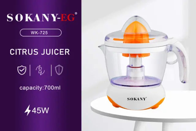 عصاره سوكاني 45 وات سعة 0.7 لتر عملية | SOKANY 45W Citrus Juicer 0.7L with dual rotation for fresh juice daily