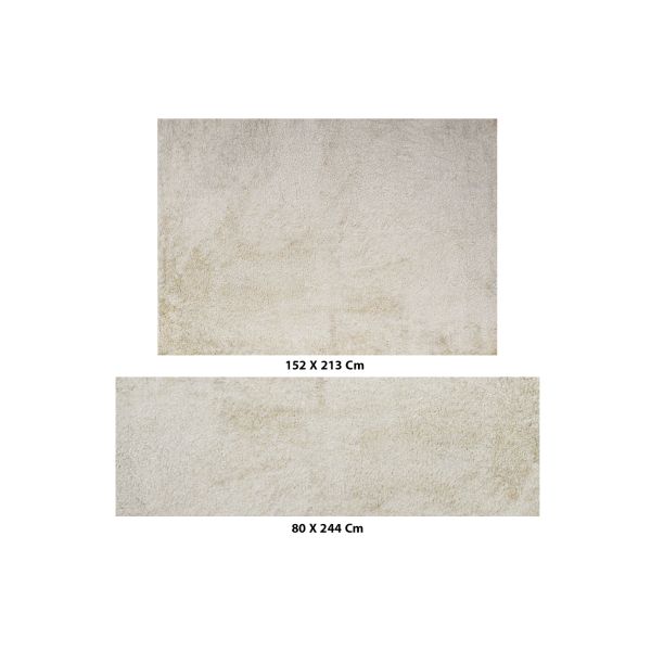 خصم 50% على طقم السجادة المشعرة ميرا 106000-06 قطعتين - اوف وايت المقاس: 152x213+80x244