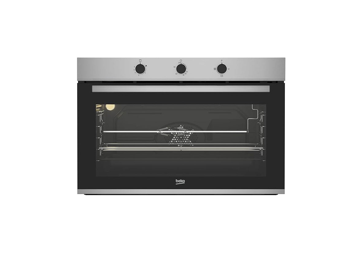 Beko Built-in Gas Oven - 90 cm - Gas Grill - Automatic Cooling Fan - TURKEY - Cooking Fan - 96 Litres -BBWHT12104XS-