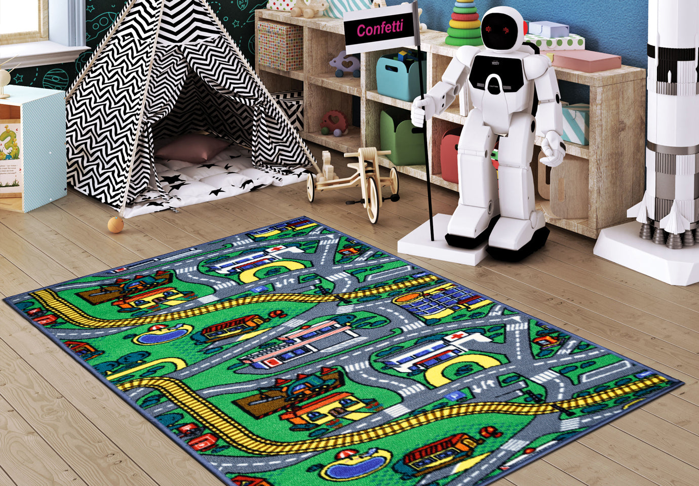 Rosetta Children's Double Face Educational Carpet, size: 80x150 SKU: 127514-88