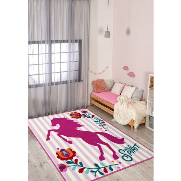 سجادة روزيتا للأطفال - تصميم مرح وناعم لغرف اللعب. Rosetta playroom rug – soft nylon texture, comfy foam base, and child-safe design.