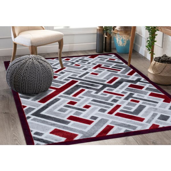 سجادة كروز ثلاثية الأبعاد أنيقة وسهلة الغسيل، خامة نايلون متينة ومضادة للانزلاق، متوفرة بمقاسات متعددة - 3D Carved Rug, durable nylon, washable design.