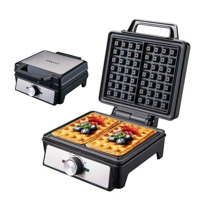 صانع الوافل سوكاني 1600 وات SK-08025 فضي لتجهيز الوافل بسهولة Sokany Waffle Maker 1600W easy cooking with delivery and warranty Cairo Drop