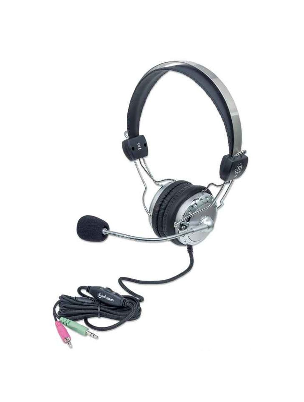 Manhattan 175517 Stereo Headset Easily adjustable with flexible microphone boom (HP377)