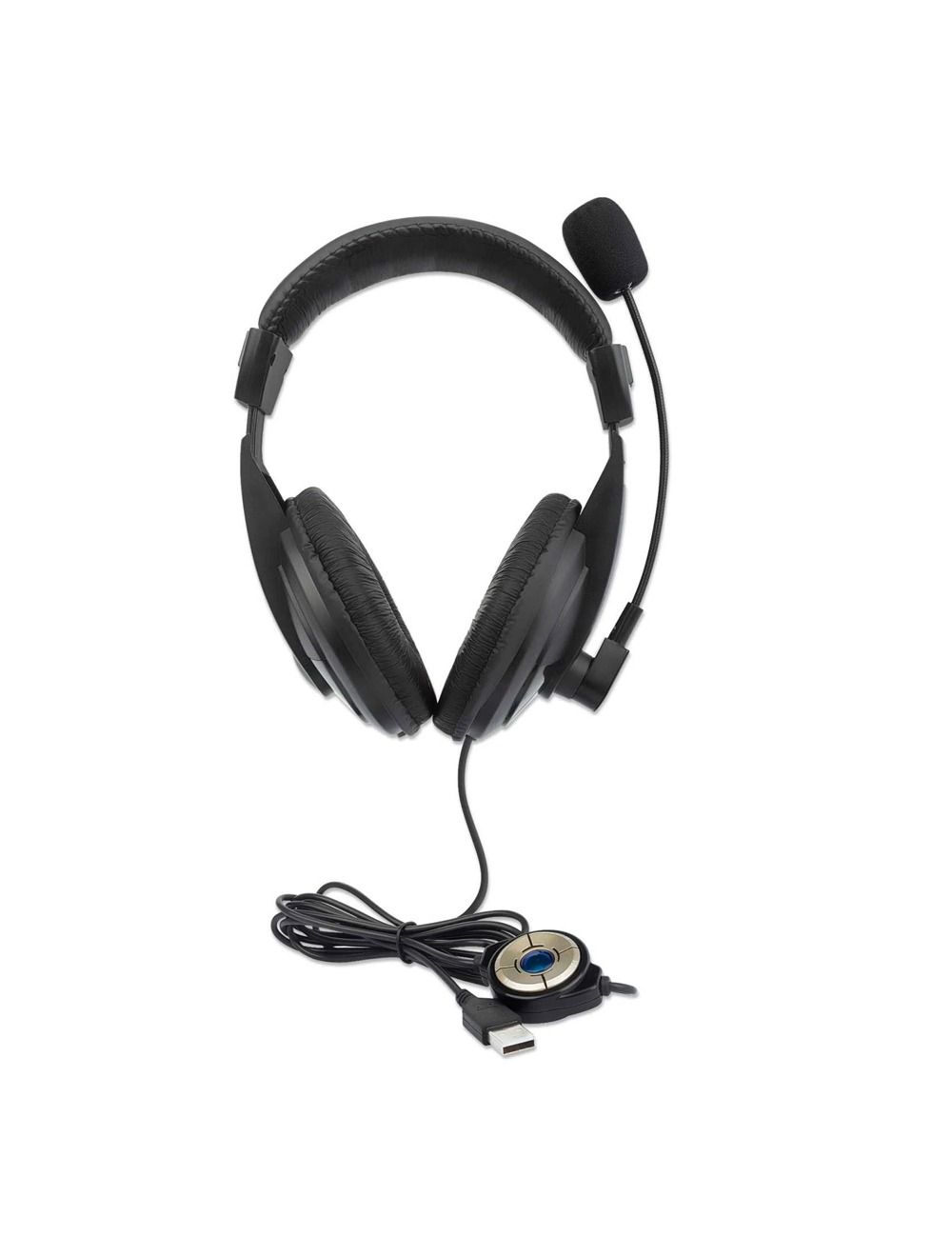 Manhattan 179881 Stereo USB Headset Wired Lightweight Over-ear - Black HP357