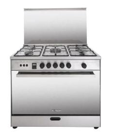 بوتجاز غاز فريش 5 شعلة 90 سم ستانلس ستيل موديل 15560 إشعال ذاتي شاشة ديجيتال مع توصيل وضمان Fresh gas cooker 5 burners 90 cm stainless steel model 15560