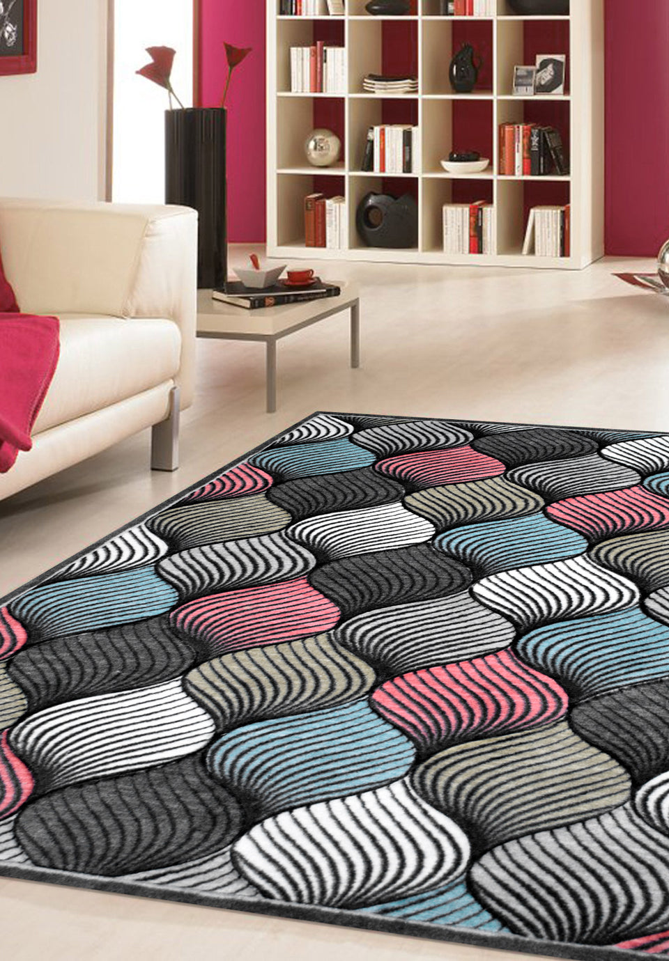 سجادة نيسان ثلاثية الأبعاد فخمة من نايلون 100% بتصميم عصري ومقاسات متعددة من Cairo Drop – Nissan 3D Rug Luxury Design for Modern Homes.