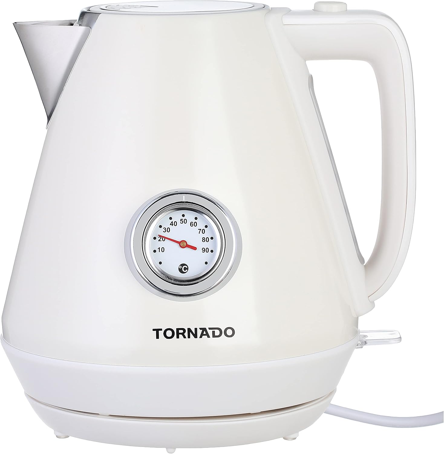 TORNADO Stainless Steel Kettle, 1.7 Liter, 1850-2200 Watt, White TKP-2217-TC