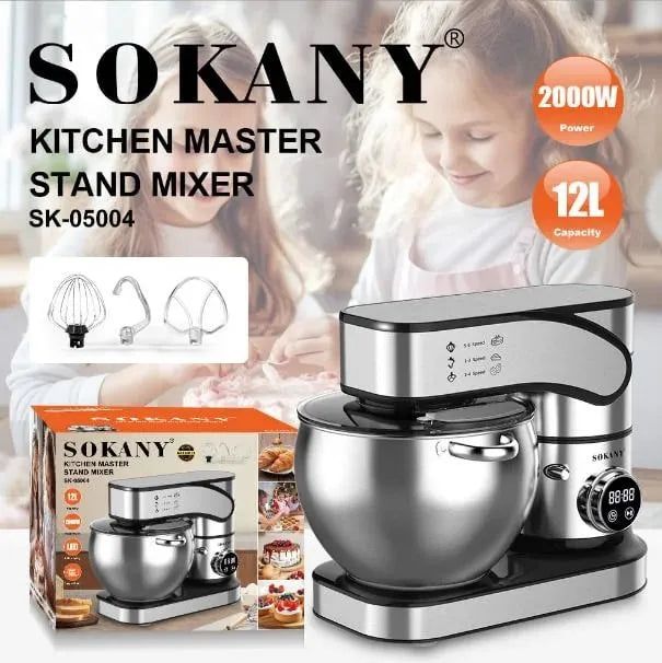 عجانه سوكانى 12 لتر 2000 وات مع ضمان وتوصيل سريع | Sokany 12L 2000W stand mixer with delivery and warranty in Egypt.