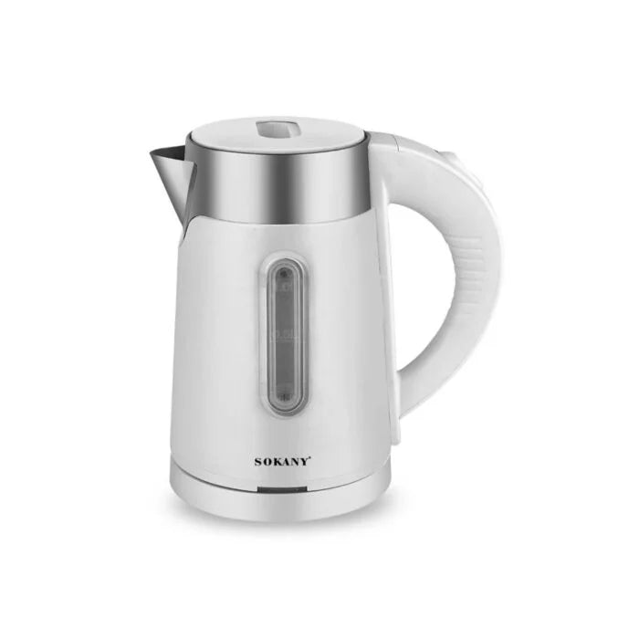 غلاية سوكاني 1200 وات سعة 1 لتر بقاعدة منفصلة | Sokany electric kettle 1200W 1L with detachable base for fast and easy water boiling.