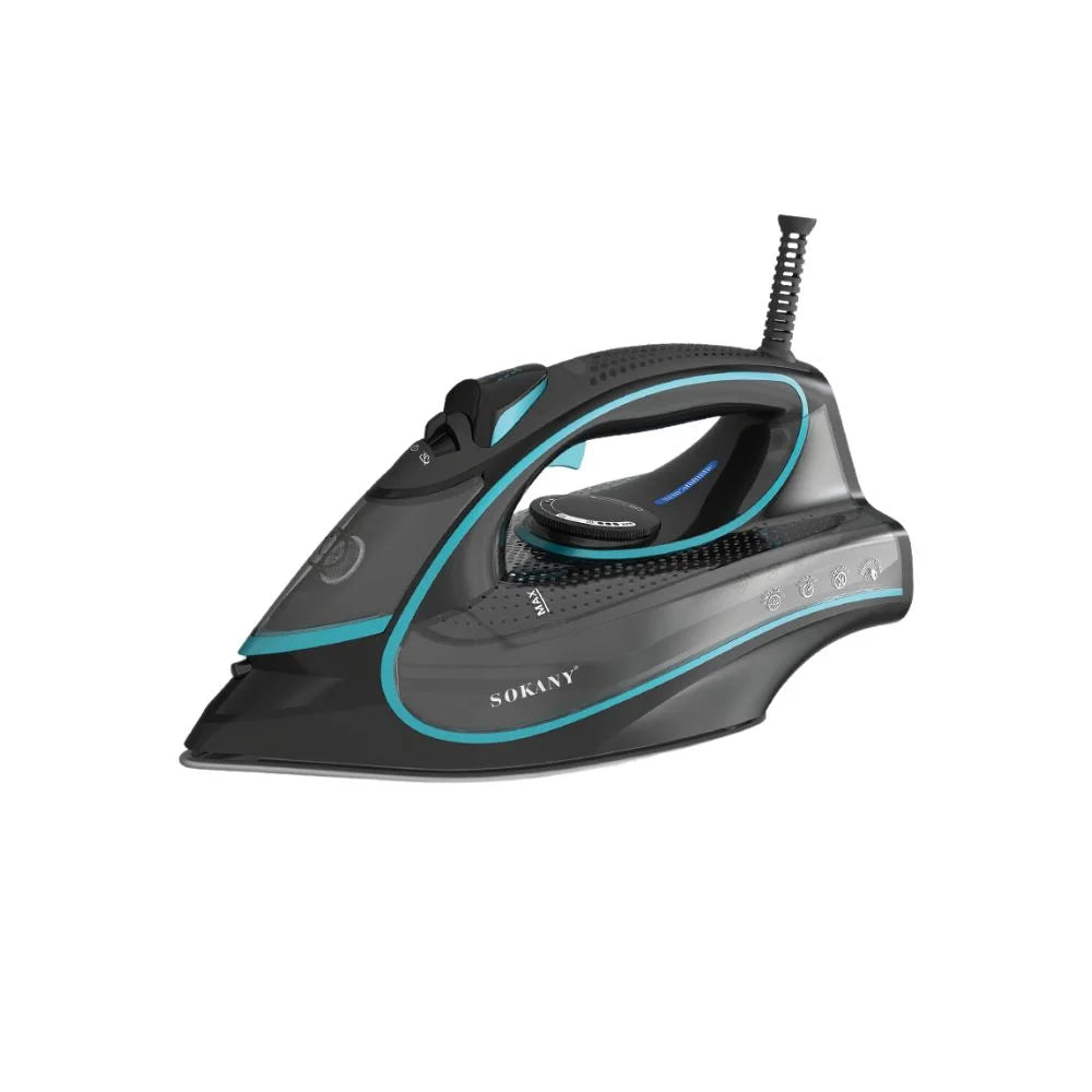 مكواه سوكاني 2600 وات سعة 480 مل وخامة بلاستيك | SOKANY 2600W Steam Iron 480ml plastic body for efficient daily ironing