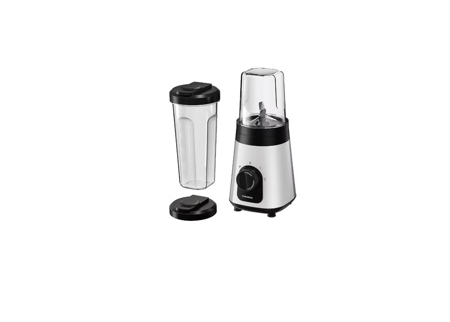 TORNADO Personal Blender 320 Watt, 0.60 Liter, Extra 0.3 Liter Jar, White PB-320T