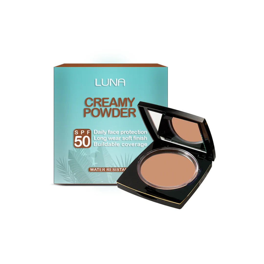 بودرة كريمية ثلاثية الأبعاد تمنح تغطية طبيعية وحماية من الشمس – 3D Creamy Powder with SPF 50 offers smooth, radiant, and protected skin all day.