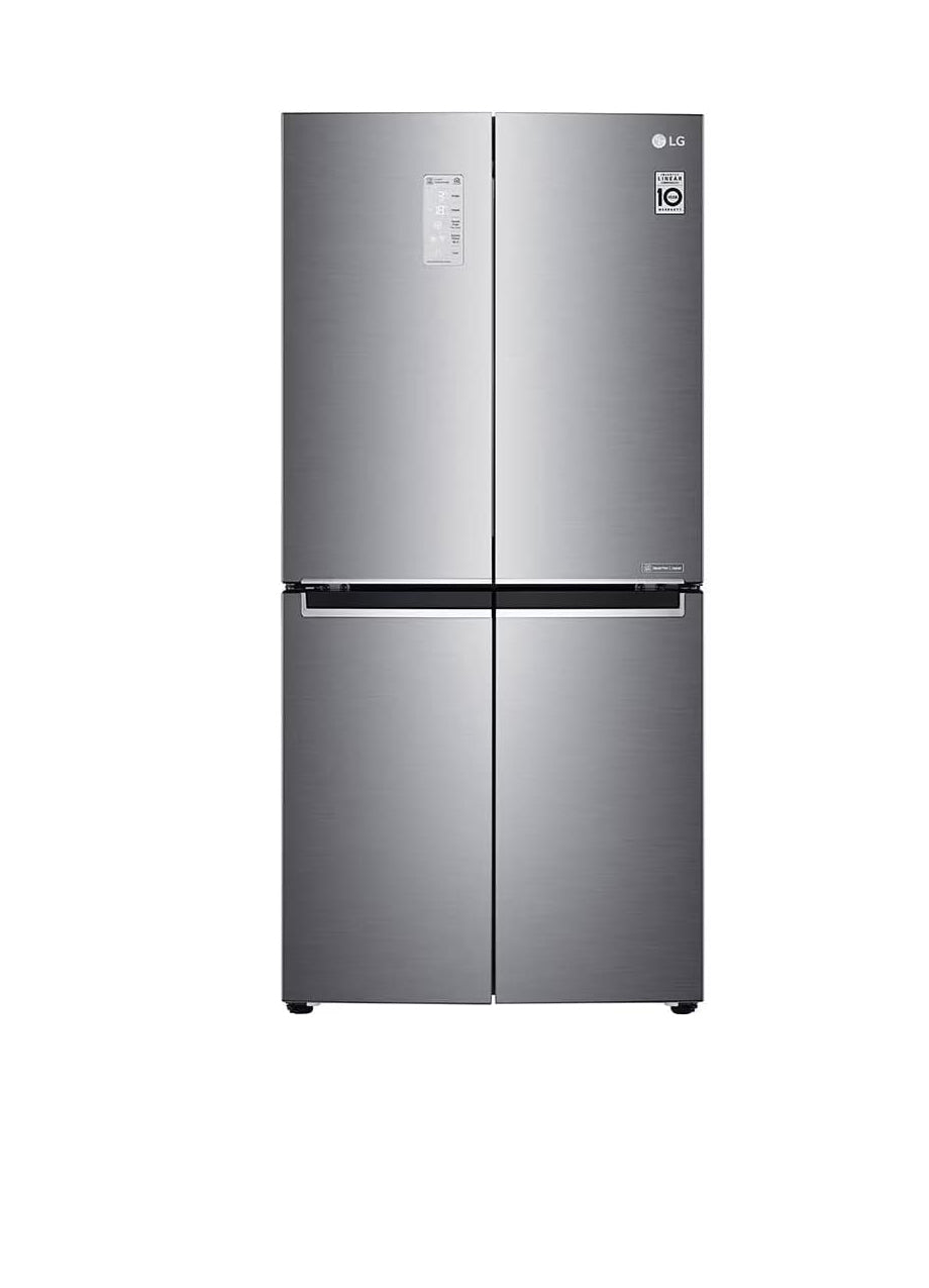 LG 530 Litres Refrigerator - 4 Doors - Bottom Freezer - Smart Inverter Linear Compressor - Smart ThinQ - Pure N Fresh - GC-B22FTLVB