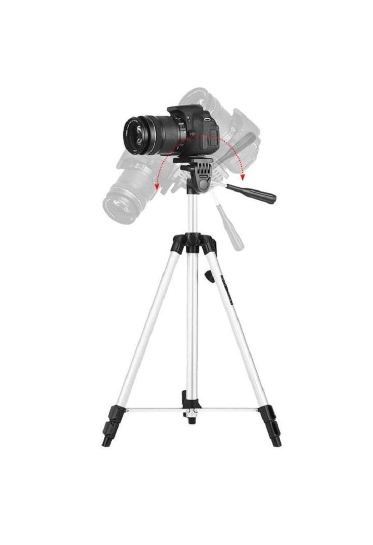 Tripod 330A Professional Camera Tripod With Mobile Holder – Black And Silver WT-330A