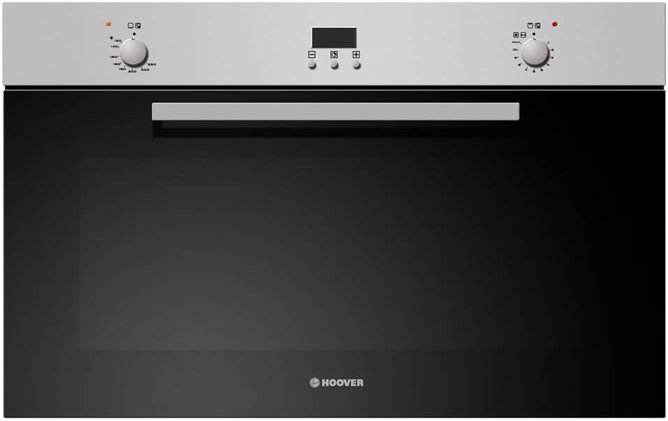 Hoover HGGF92DD Built-In Gas Oven with Fan, 90 x 60 cm - Black and Silver