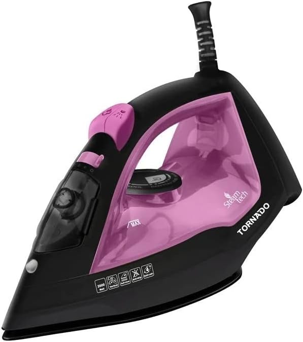 TORNADO Steam Iron 2000 Watt, Ceramic Soleplate, Rose, Grey, Green TST-2000C