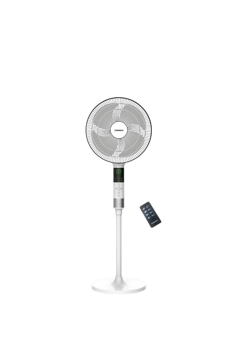 TORNADO Stand Fan 16 Inch, 5 Blades, Remote, White EFS-360/903GW