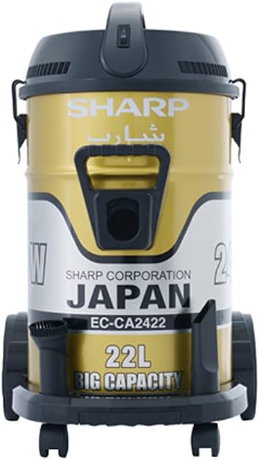 SHARP Pail Can Vacuum Cleaner 2400 Watt, Cloth Filter, Gold EC-CA2422-X