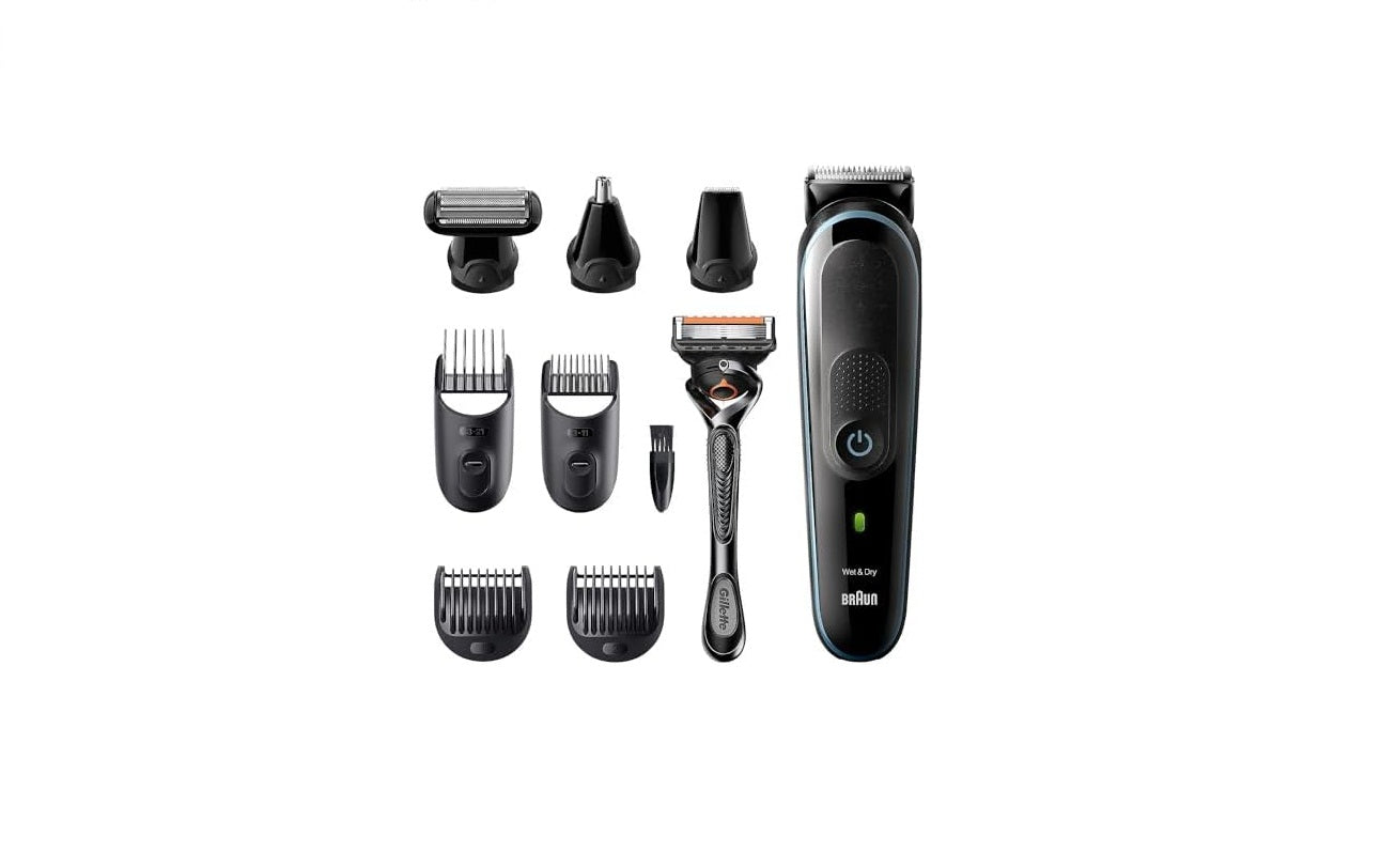 Braun All-in-One Trimmer, 10-in-1 Trimmer, 8 Attachments and Gillette ProGlide Razor MGK7321