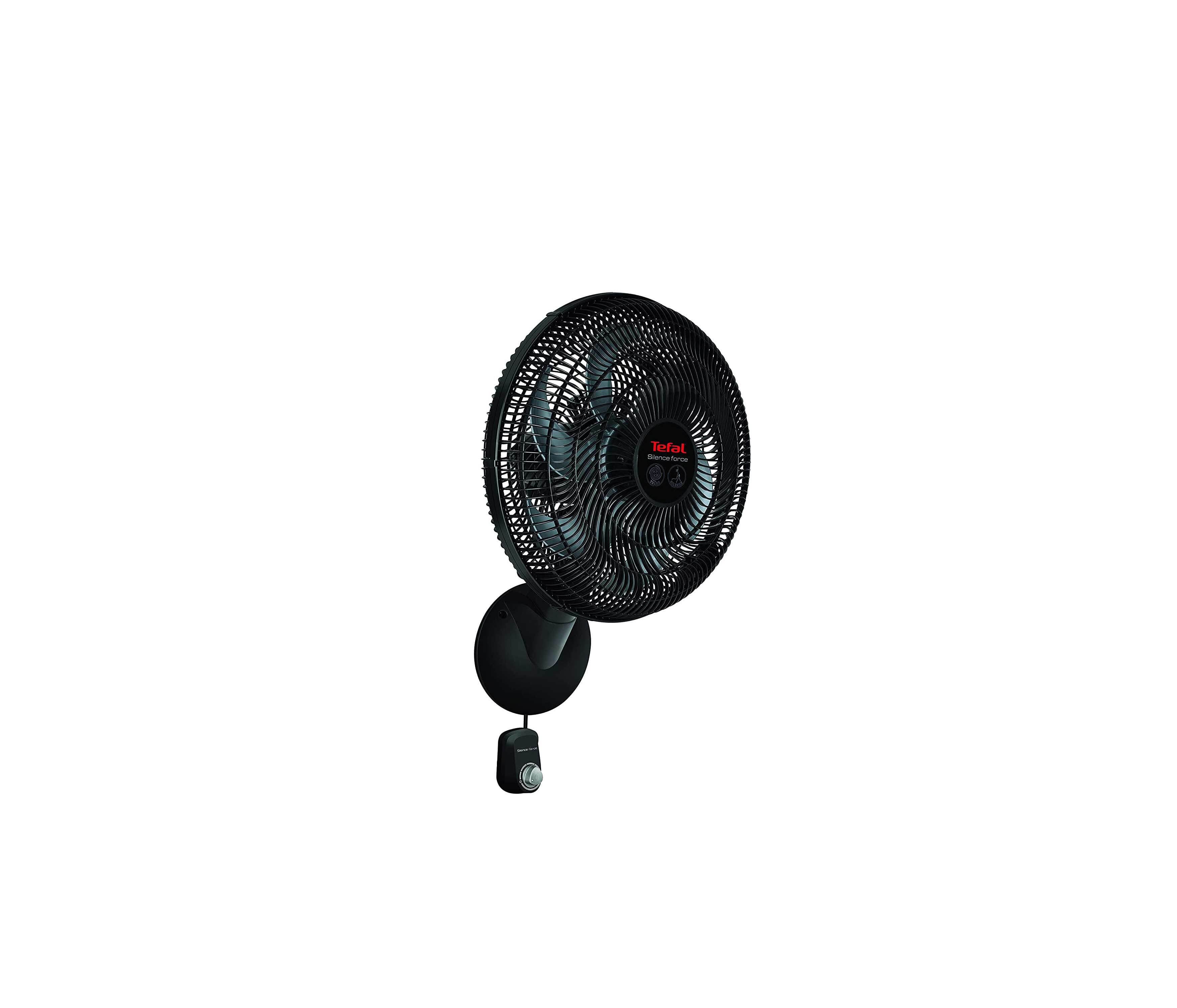 Tefal Silence Force Wall Fan, 16 Inch, Black - VG4150EE