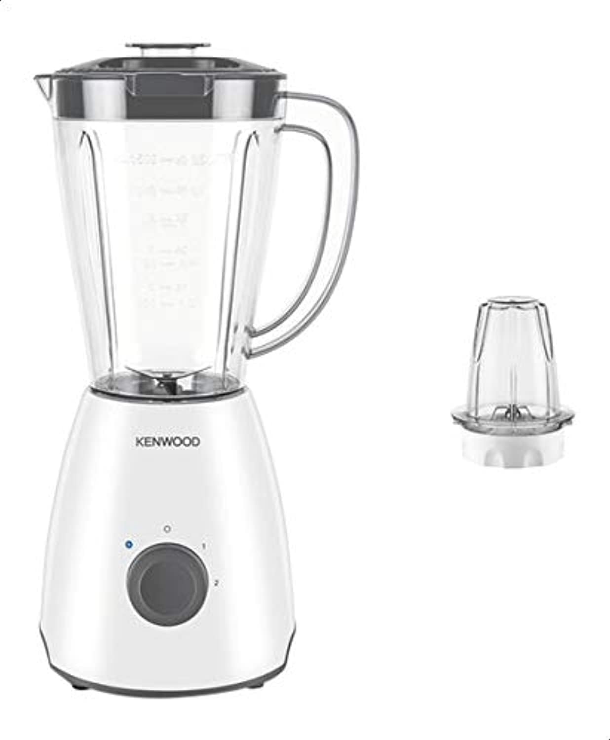 Kenwood Blender with Plastic Jug and Mill, White/Gray, 2Liters (1.5L working capacity), BLP10.AOWH