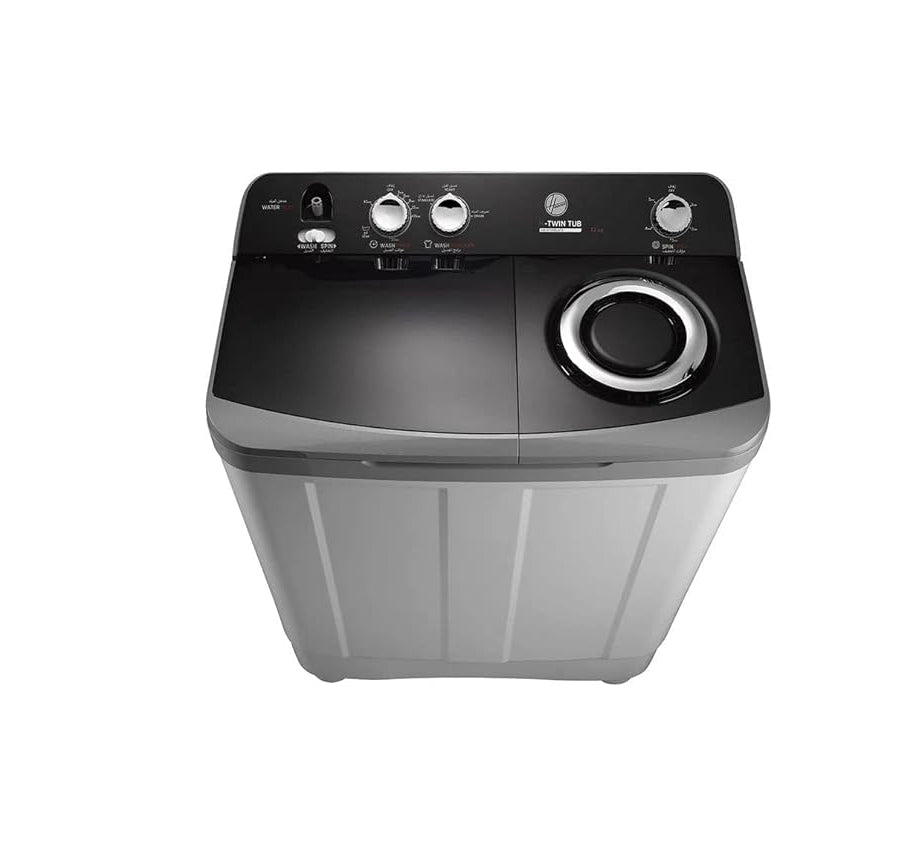 HOOVER Washing Machine Half Automatic 12 Kg, 2 Motors, White HW-HTTN12LWTO