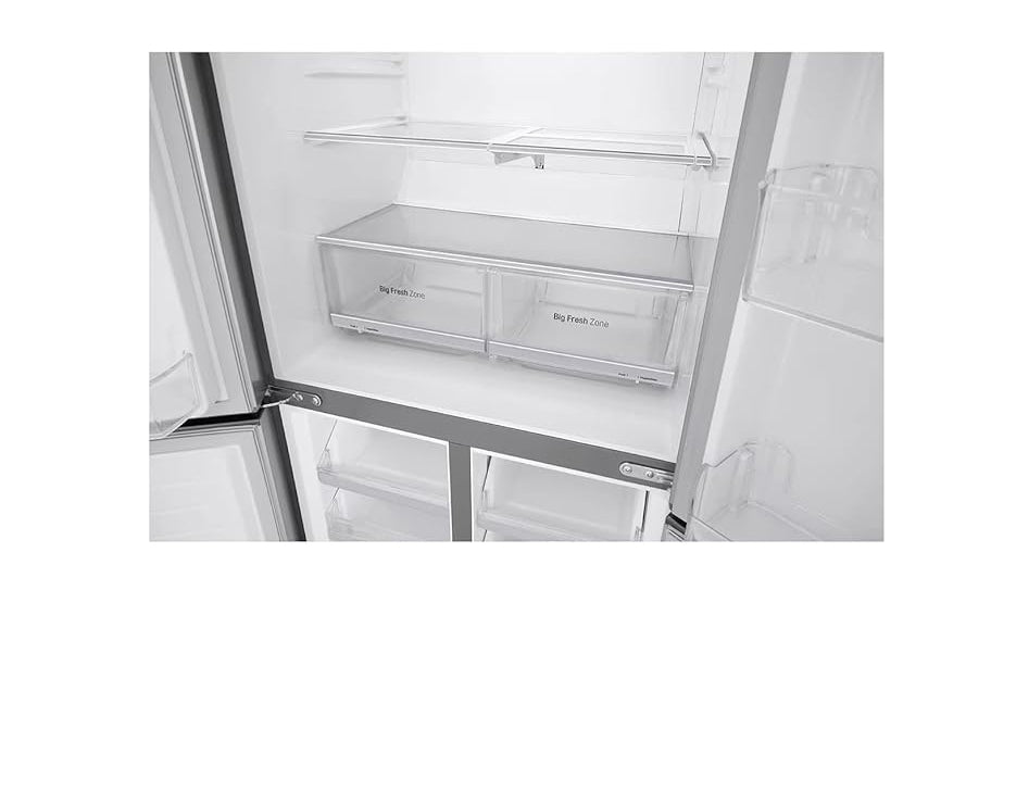 LG 530 Litres Refrigerator - 4 Doors - Bottom Freezer - Smart Inverter Linear Compressor - Smart ThinQ - Pure N Fresh - GC-B22FTLVB