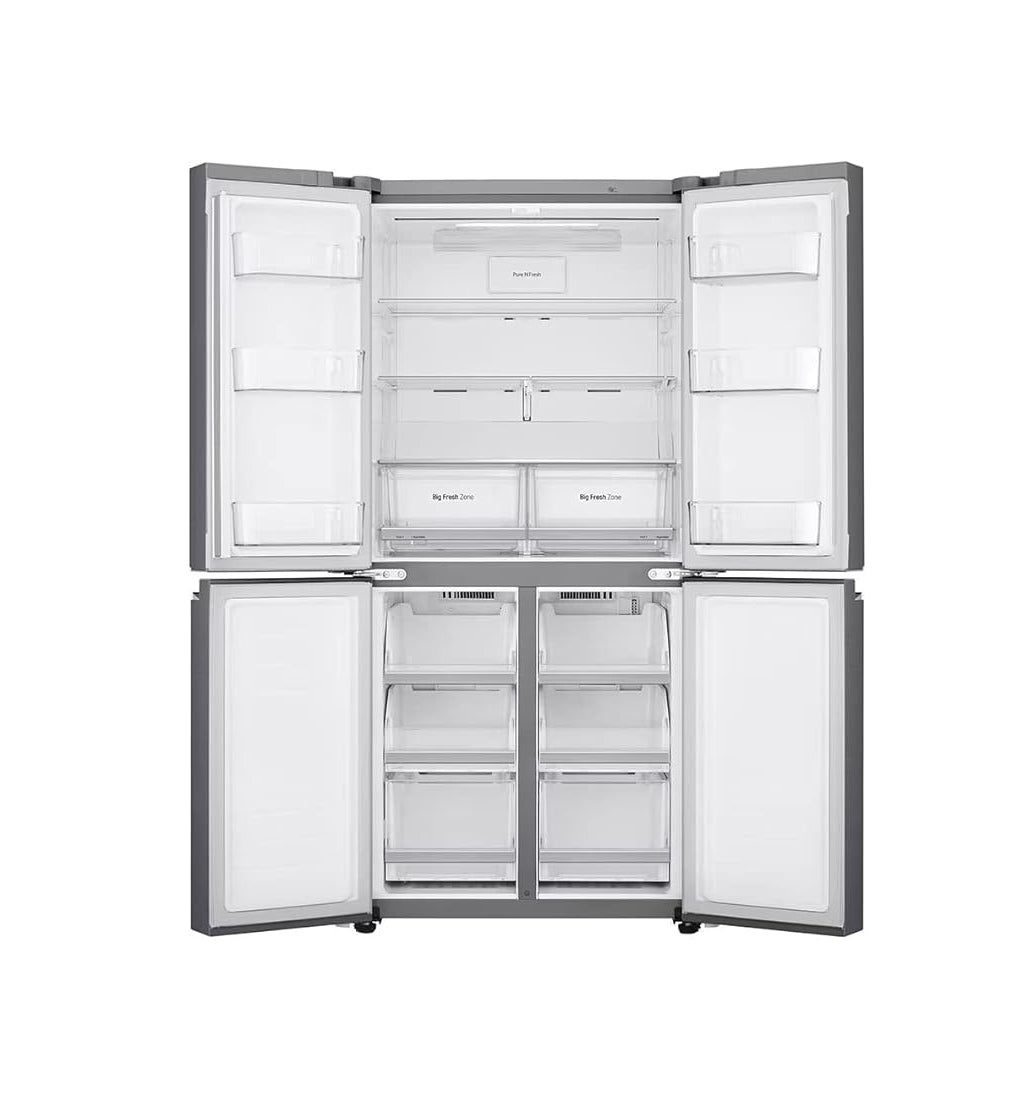 LG 530 Litres Refrigerator - 4 Doors - Bottom Freezer - Smart Inverter Linear Compressor - Smart ThinQ - Pure N Fresh - GC-B22FTLVB