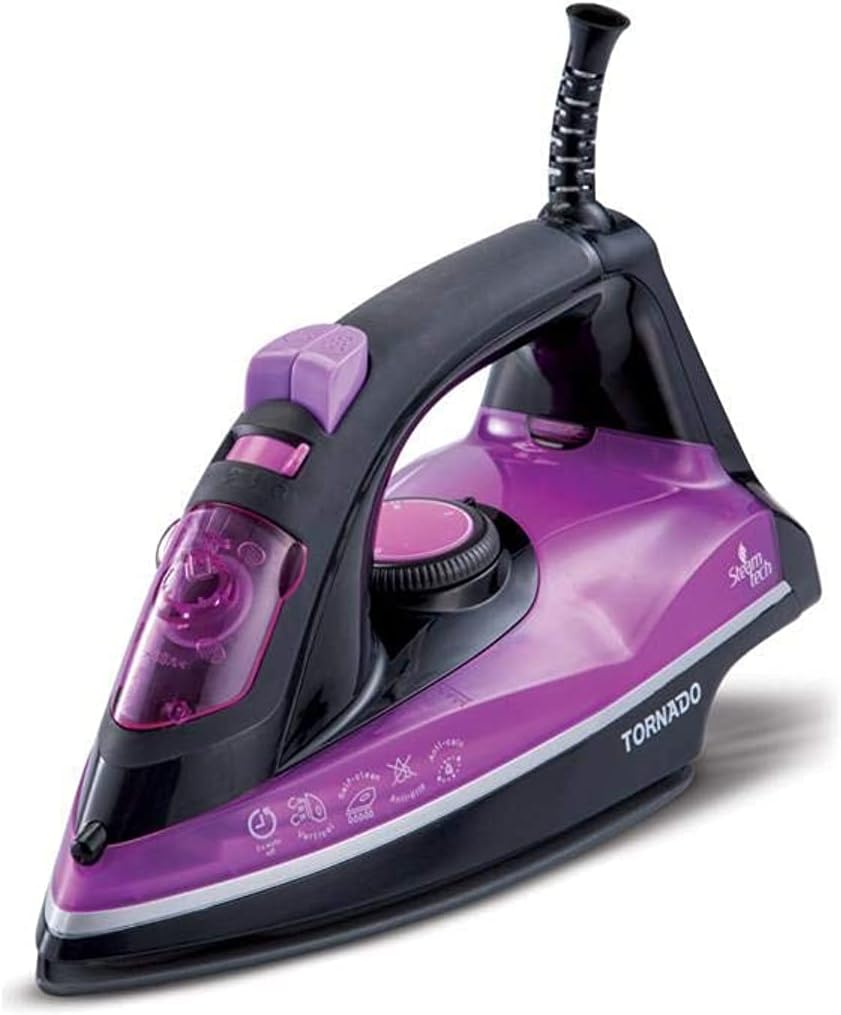 TORNADO Steam Iron 2100 Watt, Ceramic Soleplate, Purple TST-2100N