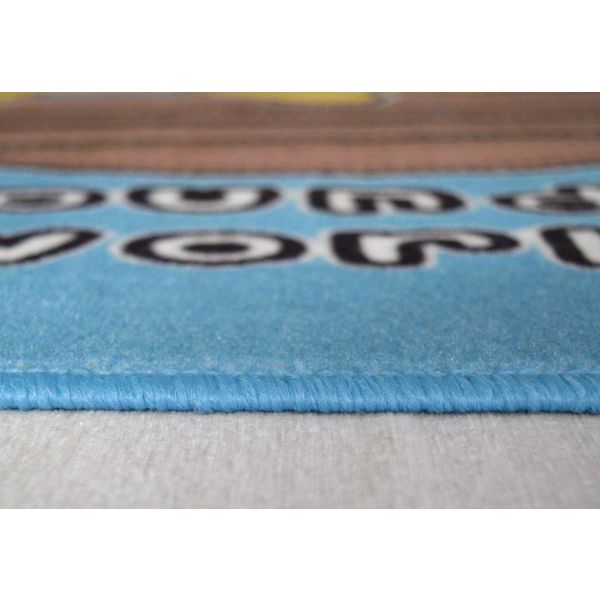 سجاد ساندي لغرف الأطفال 100×150 نايلون 100% بظهر مانع للانزلاق، تصميم سيارات وقطارات مبهج وآمن. | Kids rug 100x150, nylon, anti-slip backing, fun design.