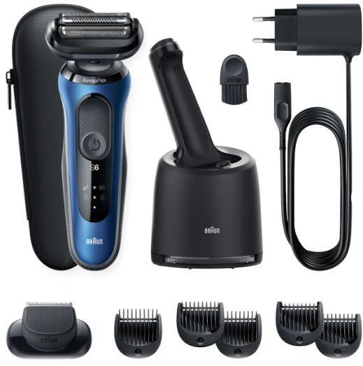 Braun Series 6 Wet And Dry Electric Shaver With SmartCare Center Black/Blue 61-B7500cc