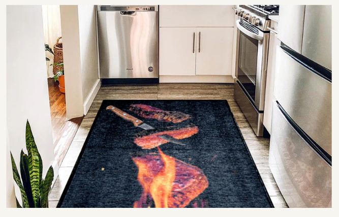 سجاد المطبخ عالي الدقة بخامة بوليستر منسوج وقاعدة مضادة للانزلاق، سهل التنظيف مع ضمان وتوصيل سريع من Cairo Drop.
Durable kitchen rug, anti-slip, easy to clean