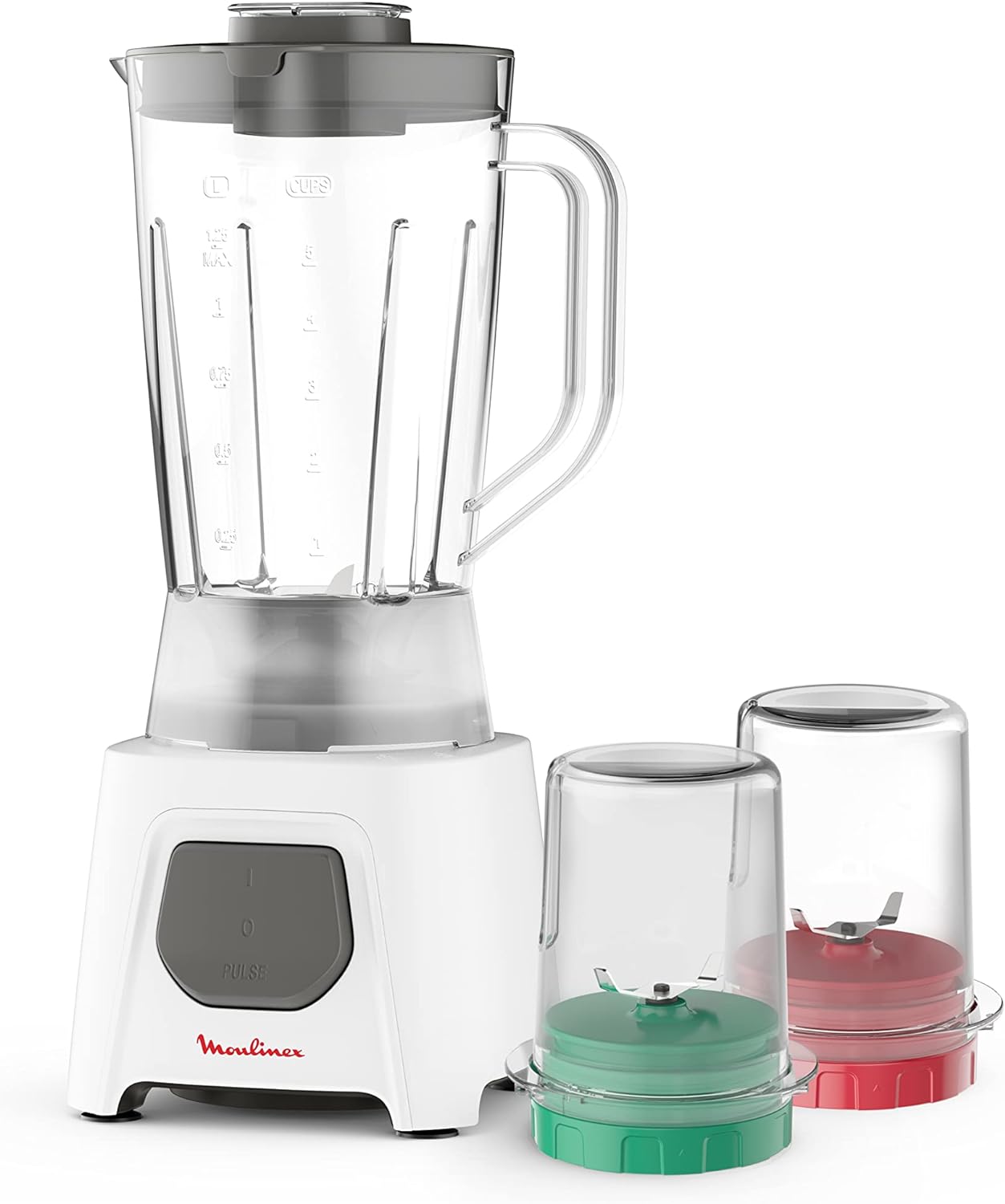 Moulinex Blendeo Blender With Grinder and Grater, 1.5L, 450W, White - LM2B3126