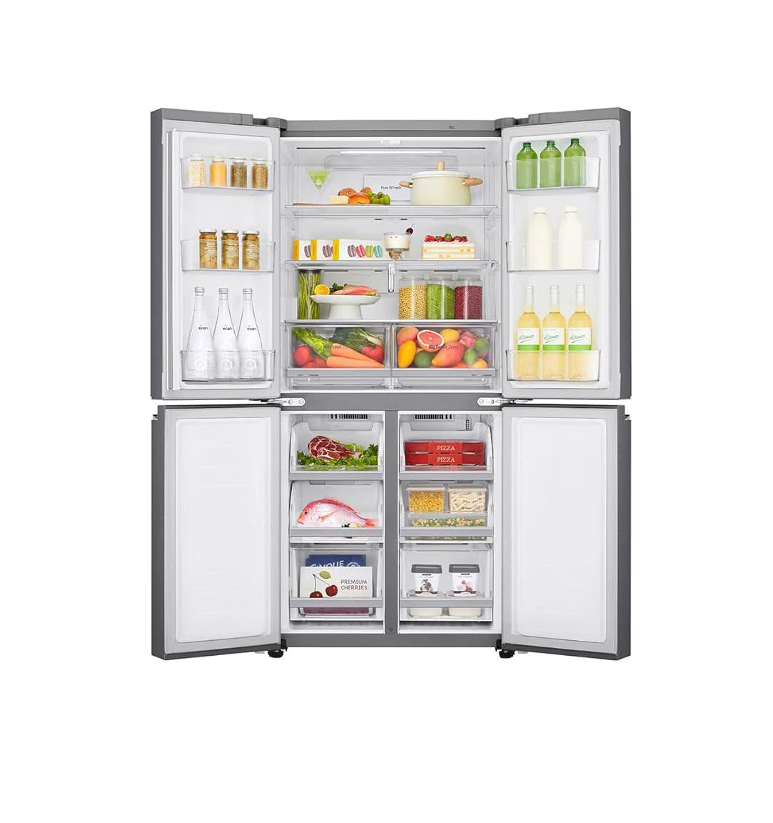 LG 530 Litres Refrigerator - 4 Doors - Bottom Freezer - Smart Inverter Linear Compressor - Smart ThinQ - Pure N Fresh - GC-B22FTLVB