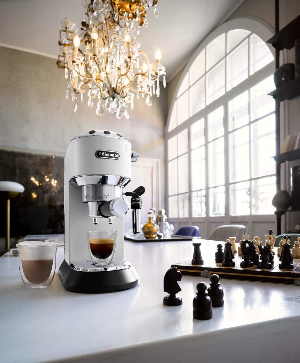 De'Longhi ec685.w dedica style espresso and cappuccino white  international warranty