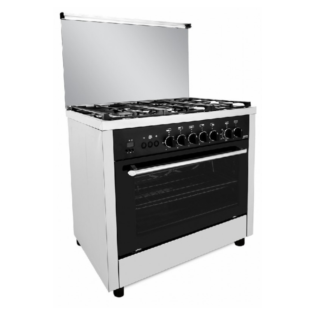 Fresh jumbo stove, 5 stainless steel burners, full ignition fan, code 6272