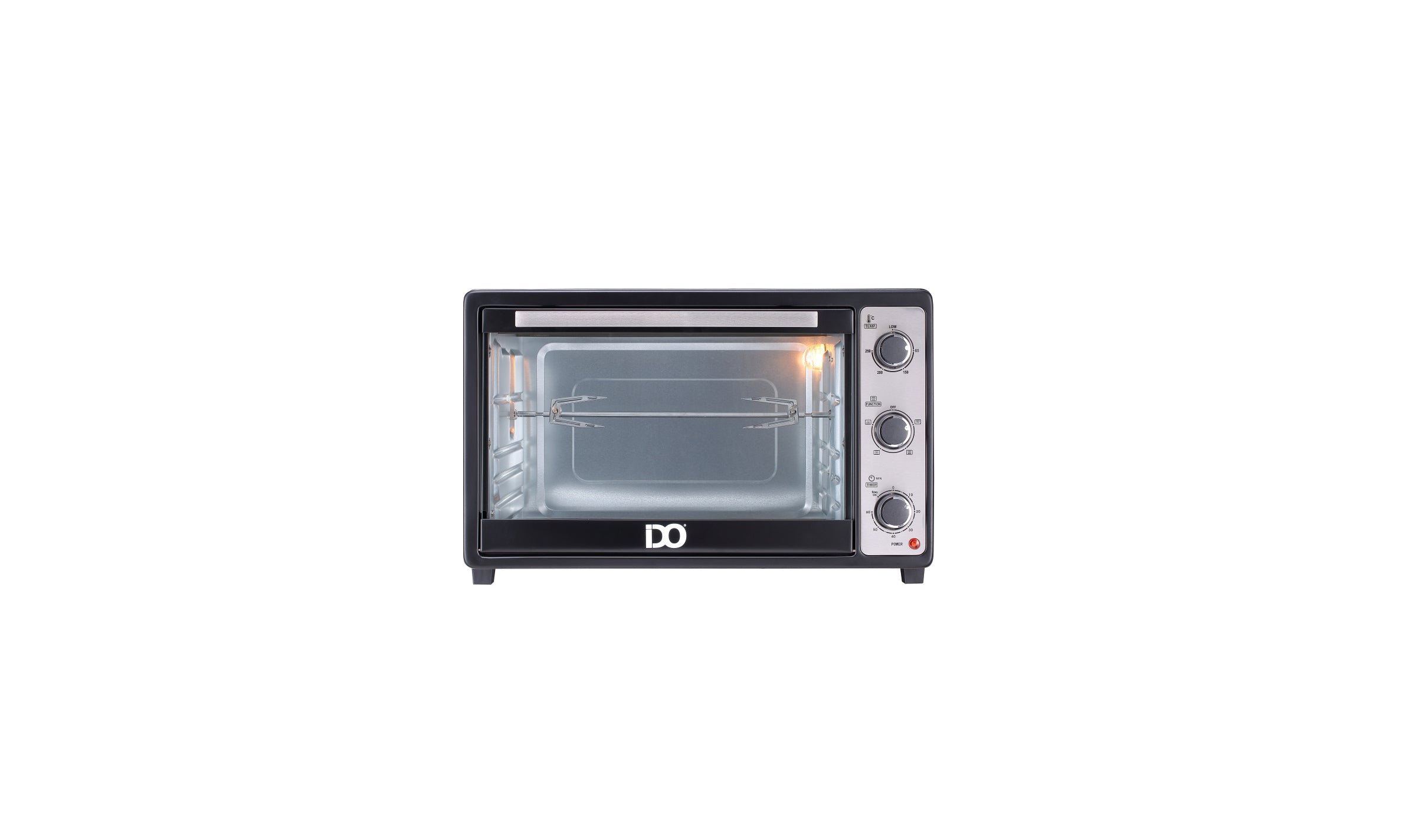 IDO Electric Oven, 45 Liter, 1800 Watt, Black and Silver - TO45SG-BK