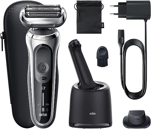 Braun Series 7 Wet and Dry Electric Shaver with SmartCare Cleaning Unit and 1 Attachment, Silver, 71-S7200cc