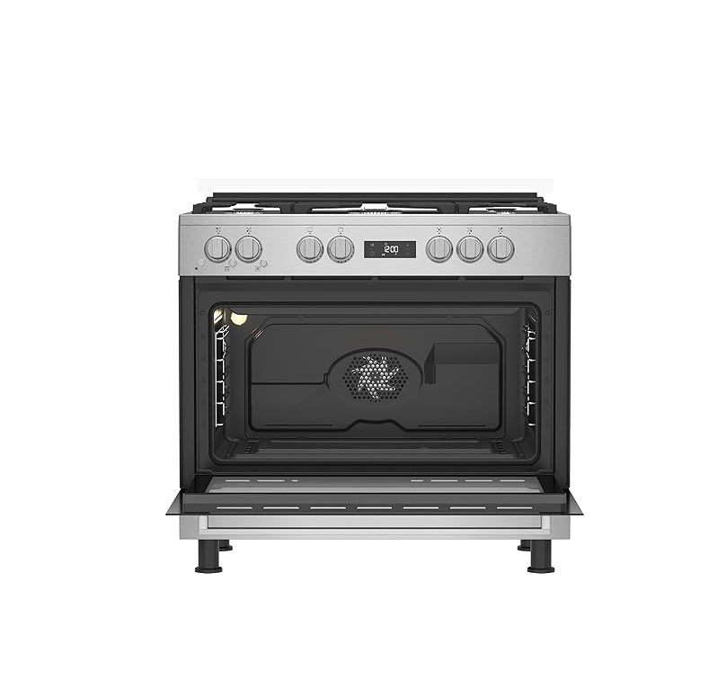 Beko 5 Burners - Full Safety - 90cm Stainless - 2 Cooking Fan - GGR 15325 FX NS