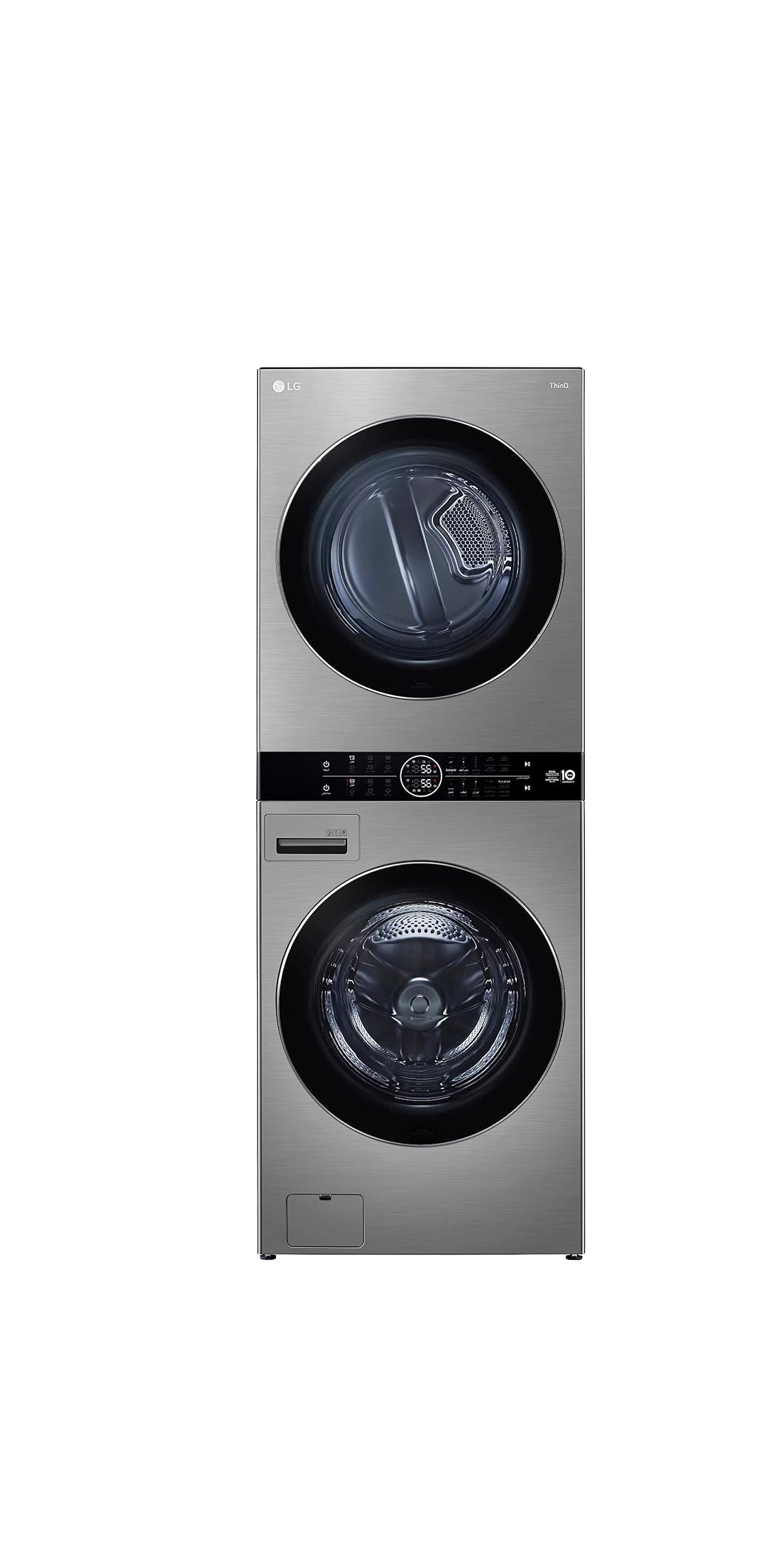 LG WashTower™, Washer 21 KG, Dryer 16 KG, Center Control, Turbo Wash, Remote Control, 6 Motion DD, AI DD™ / Smart Pairing™, TurboWash™, Dual Inverter HeatPump™ - FWT2116SS