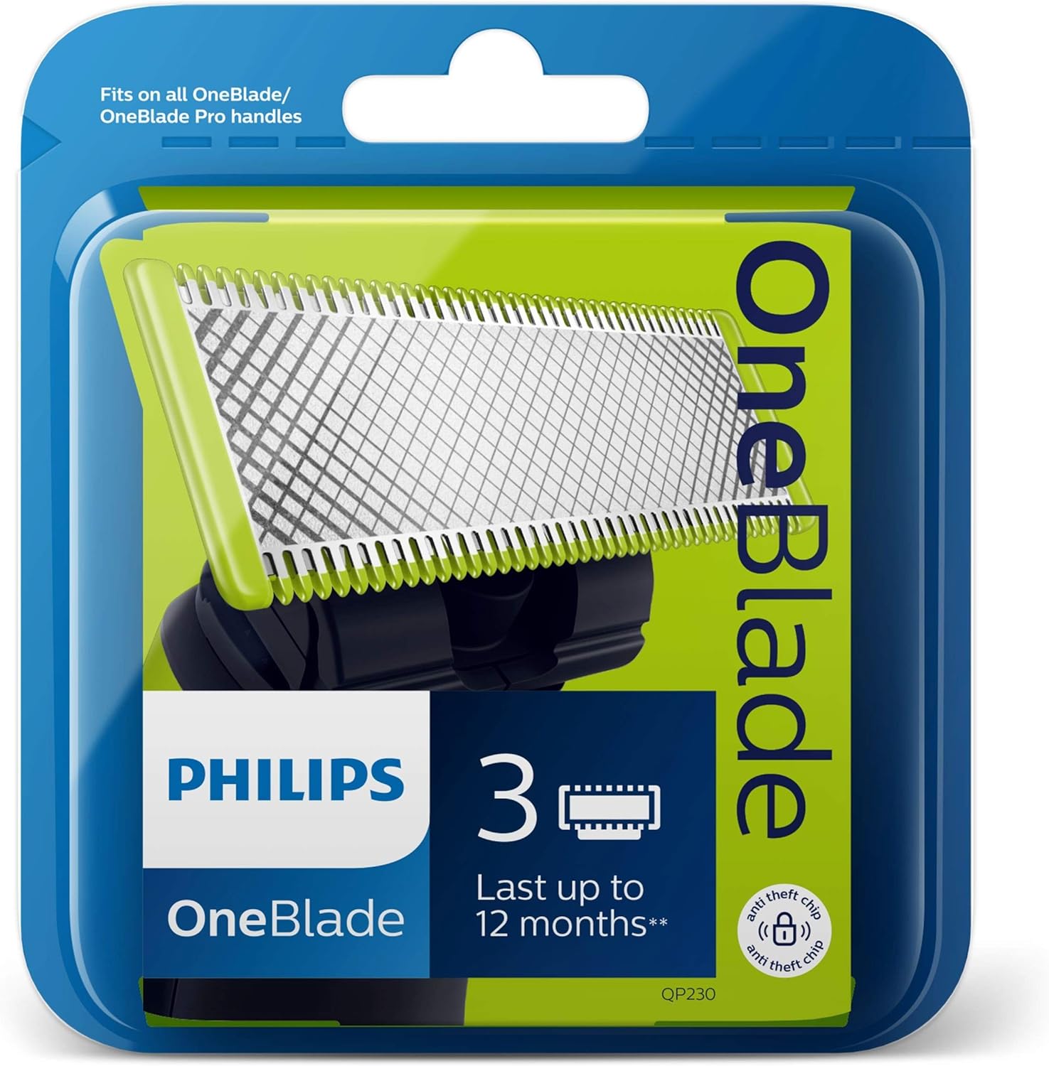 3 Philips OneBlade Replacement Blades, QP230/50