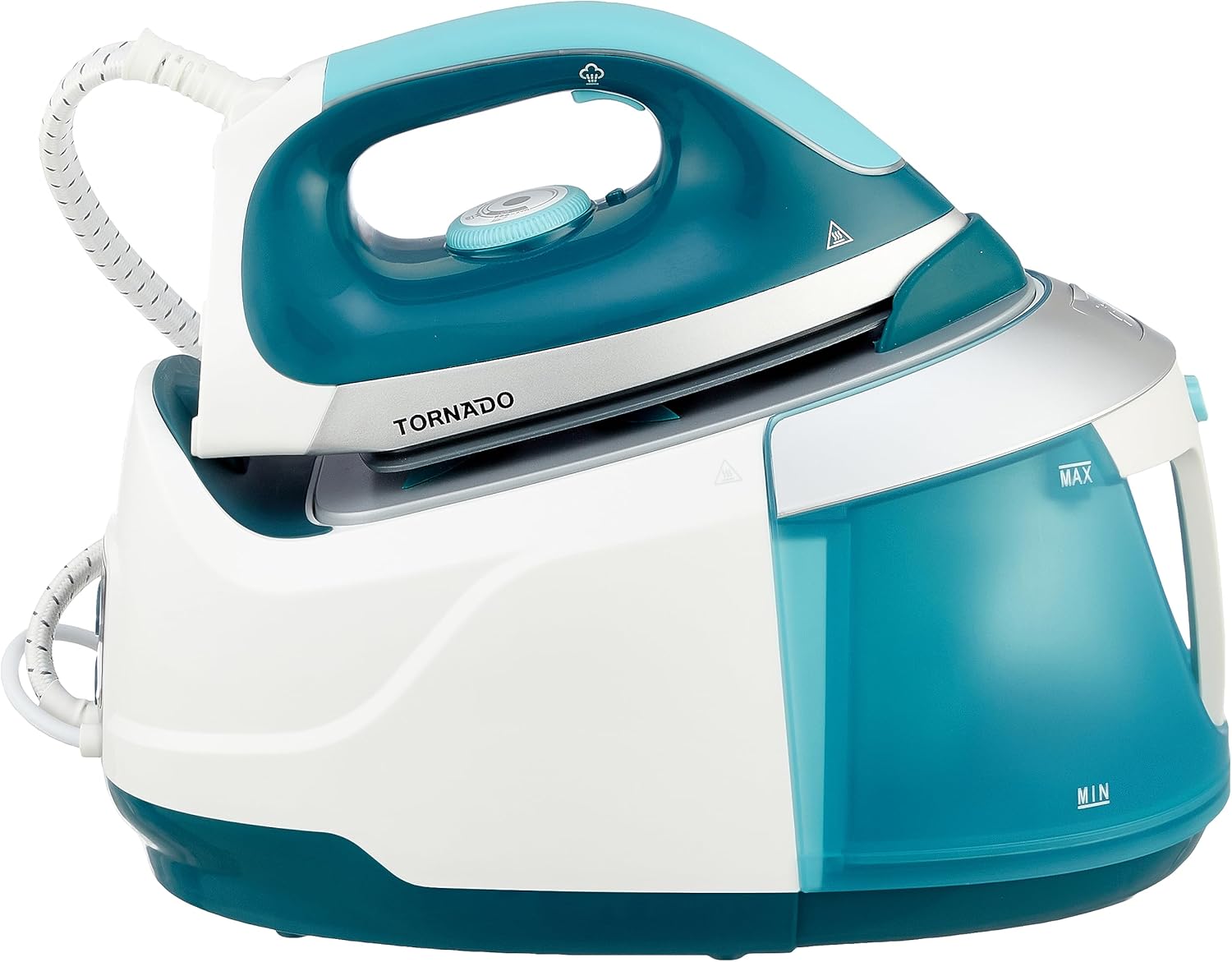 TORNADO Digital Steam Generator Iron 2400 Watt, Ceramic Soleplate, Turquoise x White TSS-2400D