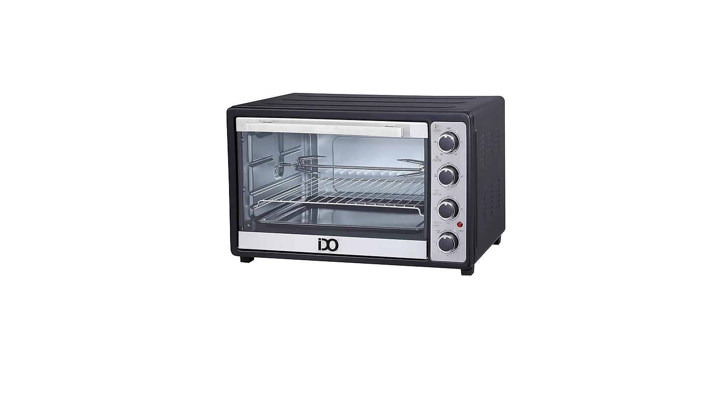 IDO Electric Oven, 50 Liters, 2000 Watt, Black and Silver - TO50SG-BK